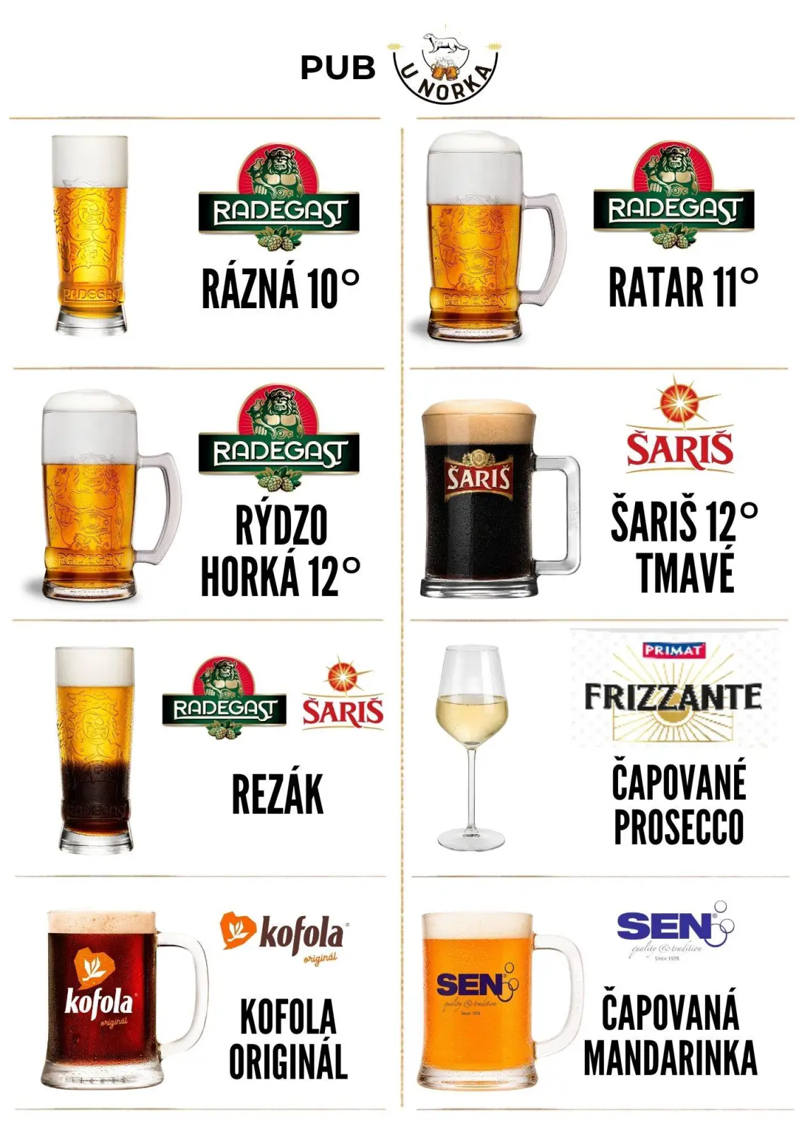 Čapované pivá v Skalici — PUB u Norka