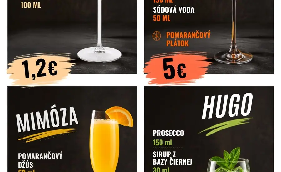 MIEŠANÉ NÁPOJE — nápojový lístok PUB u Norka Skalica